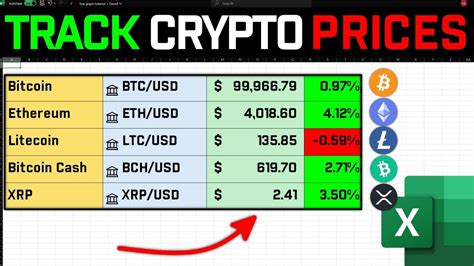 how to get live crypto prices in excel