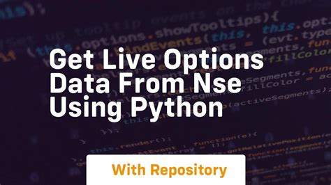 how to get live data from nse using python