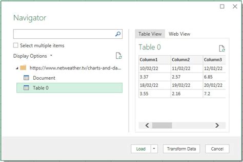 how to get live data from web in excel