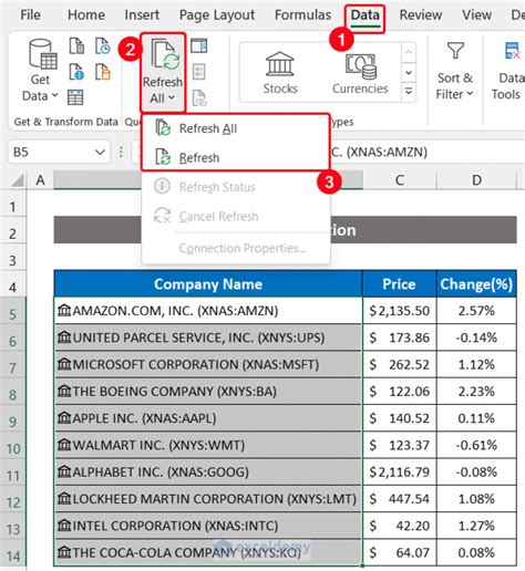 how to get live stock data in excel