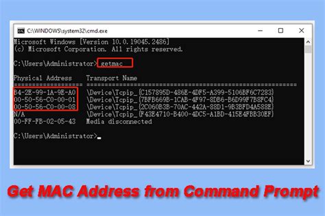 how to get mac address in laptop using cmd