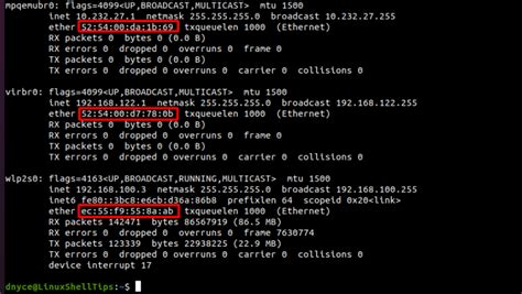 how to get mac address linux