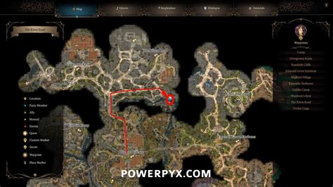 how to get map coordinates in bg3