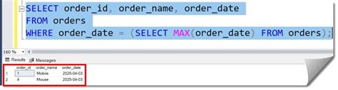 how to get max date in sql server