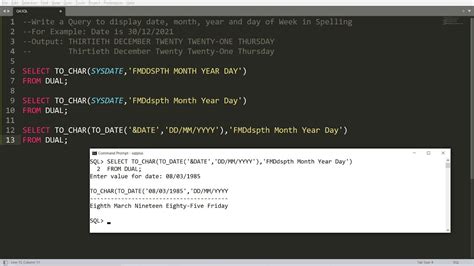 how to get month and year in oracle