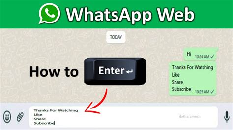 how to get next line in whatsapp web