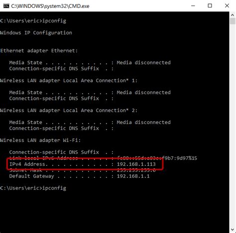 how to get only ipv4 address in cmd