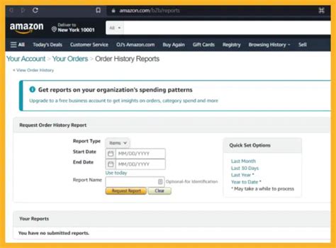 How To Get Order History Report From Amazon