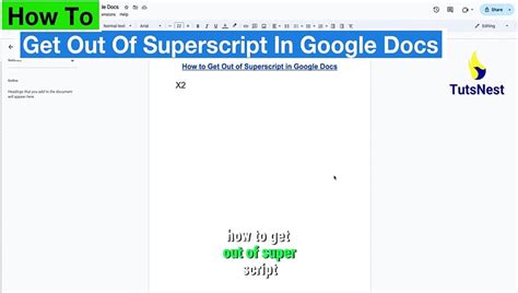 how to get out of superscript in google docs mac