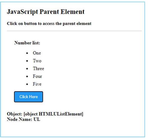 how to get parent html element in javascript