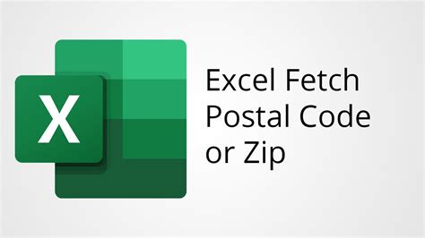 how to get postal code in excel