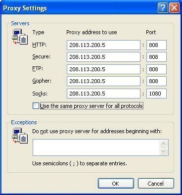 how to get proxy server address and port number