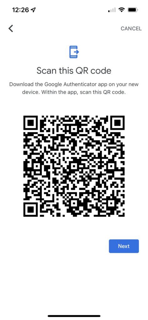 how to get qr code for my google account
