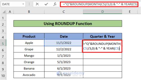 how to get quarter end date in excel