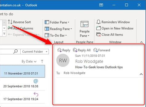 how to get reading pane in outlook