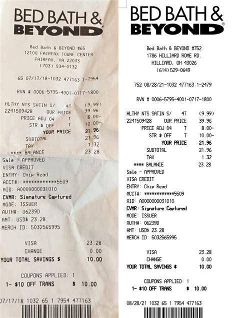 how to get receipt from bed bath and beyond