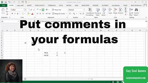 how to get remarks in excel formula