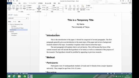 how to get research paper format in word