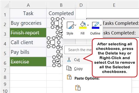 How To Get Rid Of Check Box In Excel