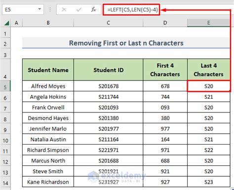 how to get rid of first 4 characters in excel