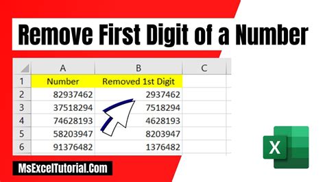 how to get rid of first 4 digits in excel
