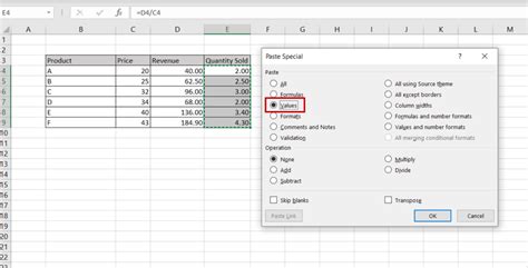 how to get rid of formula in excel column