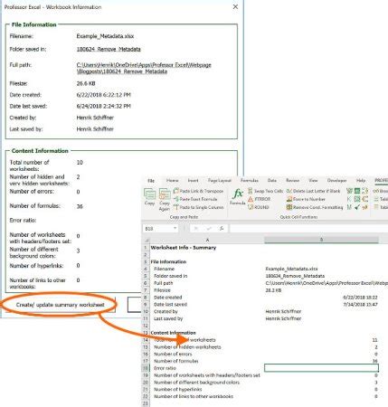 how to get rid of metadata in excel