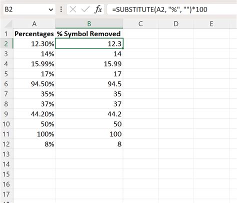 how to get rid of percent symbol in excel