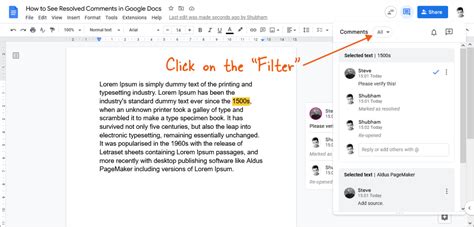 how to get rid of resolved comments in google docs