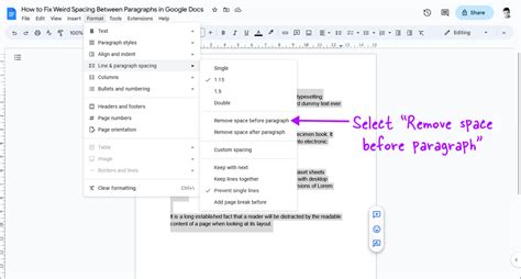 how to get rid of space between lines in google docs