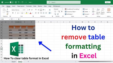 How To Get Rid Of Table Format Excel