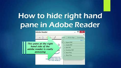 How To Get Rid Of The Right Sidebar On Adobe Reader