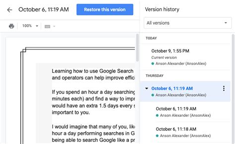how to get rid of version history on google docs