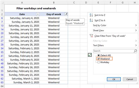 how to get rid of weekends in excel chart