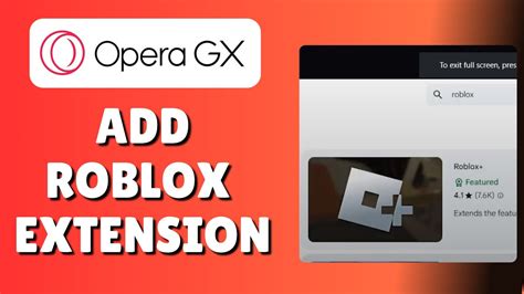 how to get roblox extensions on opera gx