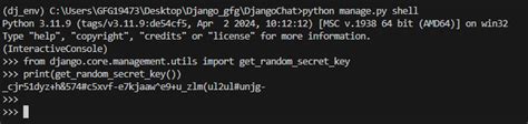 how to get secret key in django