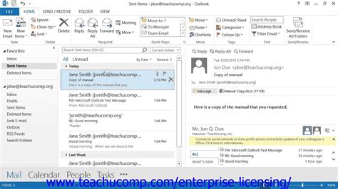 how to get sent items in outlook