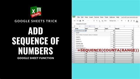 how to get sequence number in google sheets