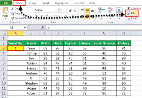 how to get series of numbers in excel