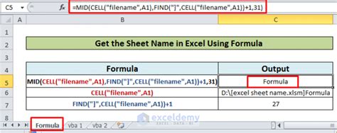 how to get sheet name code in excel