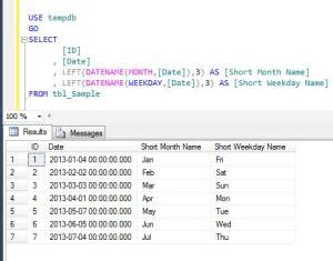 how to get short month name from date in sql server