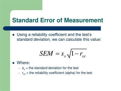 how to get standard error of measurement