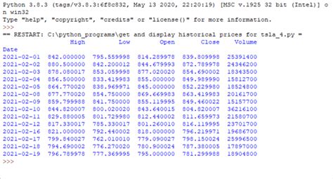 how to get stock data in python