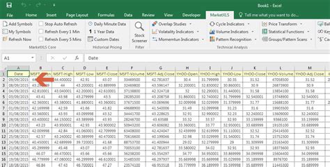 how to get stock price data into excel