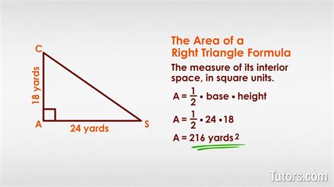 how to get surface area of a right triangle