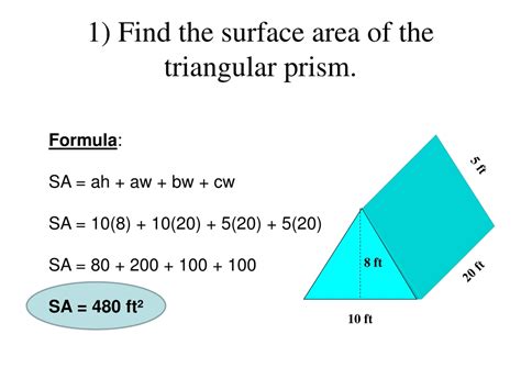 how to get surface area of a triangular prism formula
