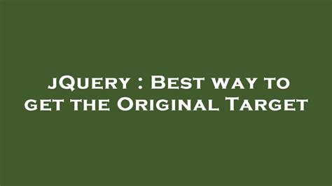 How To Get Target Jquery