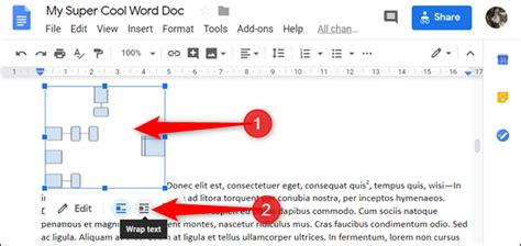 how to get text to wrap around an image google docs