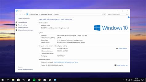 how to get the system properties in windows 10