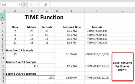 how to get time formula in excel